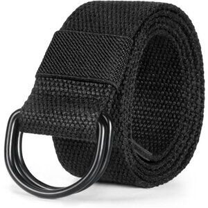 Canvas D Ring Belt Adjustable Fabric Belt for Men Women Outdoor Hiking Travel